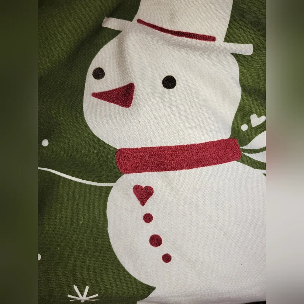 Festive Snowman Throw Pillow-red/white/green